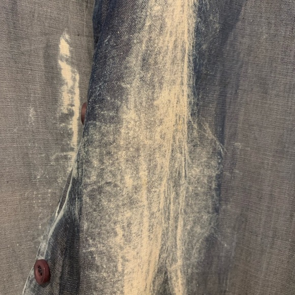 Bella Dahl Blouse Womens Size Medium Tie Dye Button High Low Bohemian Blue Boho - Picture 8 of 11